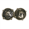 Alexander the Great, Silver Drachm Cufflinks 336-323 B.C