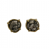 Ancient Greek Athena Owl Coin Stud Earrings