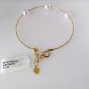 Lady's 18K Diamond Cut Bangle with Pearl - Image 2