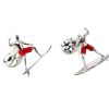 Sterling Silver Surfer Cufflinks With Red Enamel Shorts