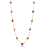 Multicolor Quartz Station Necklace in 18k YG