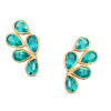 Emerald Butterfly Stud Earrings in 18K Yellow Gold
