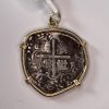 Silver 2 Reales Shipwreck Coin Pendant, 1649, Potosi