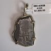 Silver 4 Real Shipwreck Coin Pendant, circa 1700, Mexico City
