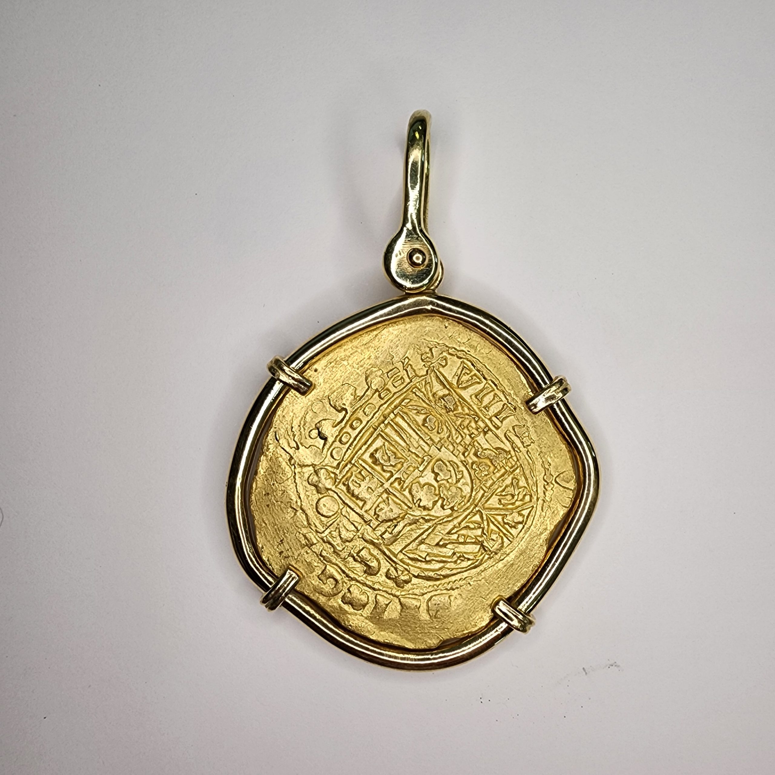 Gold 8 Escudos Shipwreck Coin Pendant, 1713, Mexico City – Walker ...