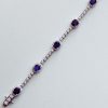 14K Sapphire and Diamond Tennis Bracelet - Image 3