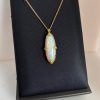 18K Yellow Gold Elongated Opal Pendant