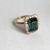 Cocktail Ring with 8 Carat Blue/Green Tourmaline