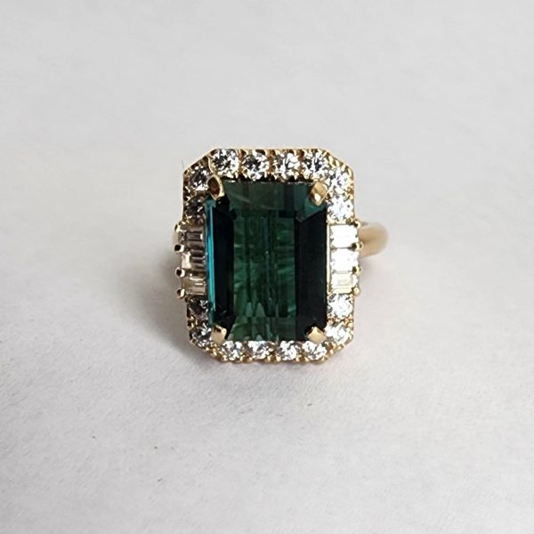 Cocktail Ring with 8 Carat Blue/Green Tourmaline - Image 3