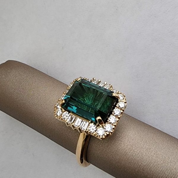 Cocktail Ring with 8 Carat Blue/Green Tourmaline - Image 2
