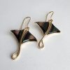 Stingray Earrings in 14 Karat Gold with Mother of Pearl Inlay