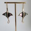Stingray Earrings in 14 Karat Gold with Mother of Pearl Inlay - Image 4