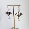 Stingray Earrings in 14 Karat Gold with Mother of Pearl Inlay - Image 2