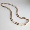 Paperclip Chain in 14 Karat Gold with White Enamel