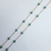 Turquoise and 18k Yellow Gold Station Necklace - Image 2